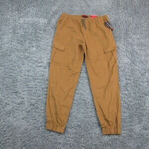 Mecca Pants Mens Large Brown Cargo Relaxed Canvas Stretch Tapered 33x28.5* NWT